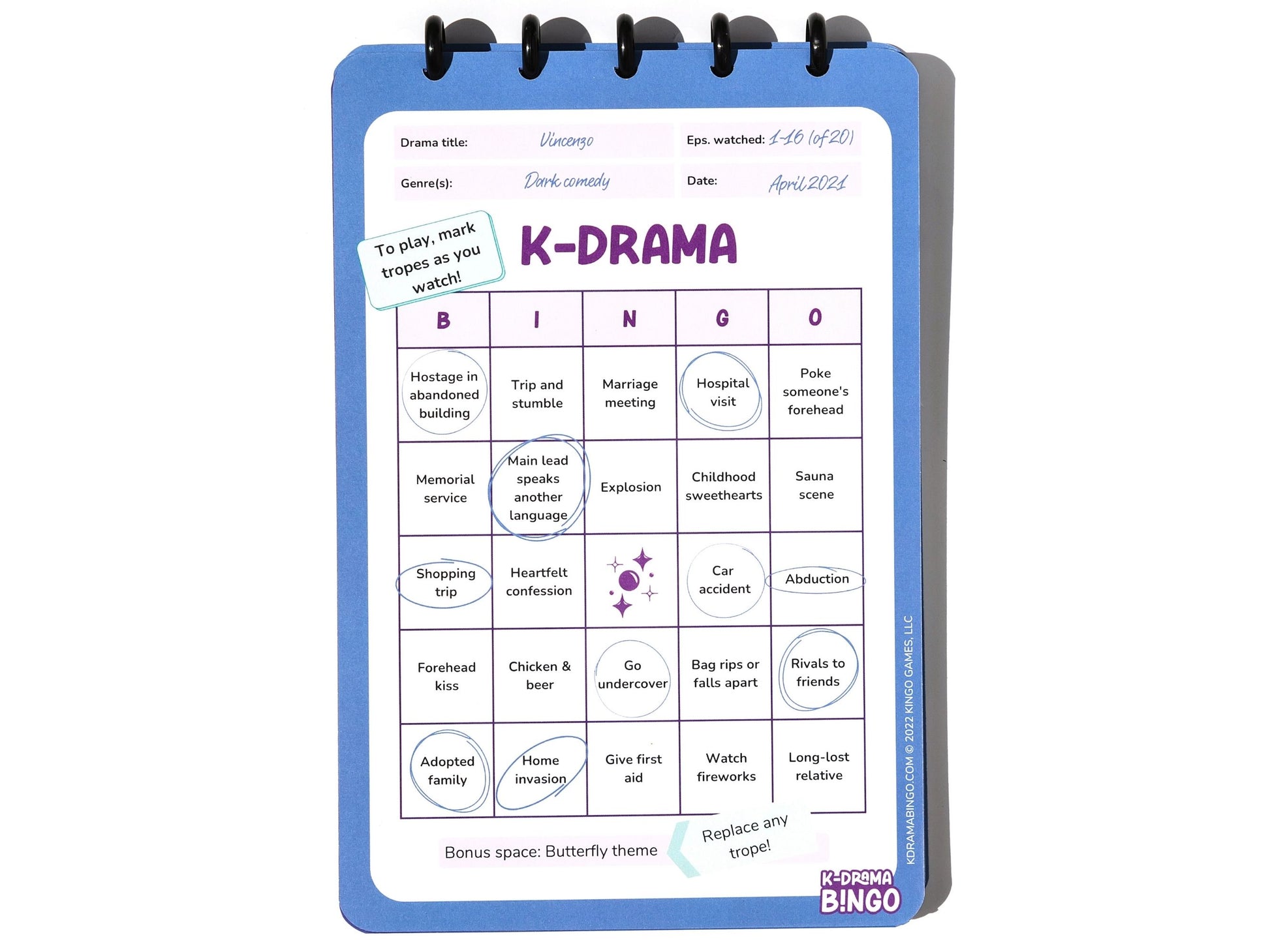K-drama Bingo Discbound Journal